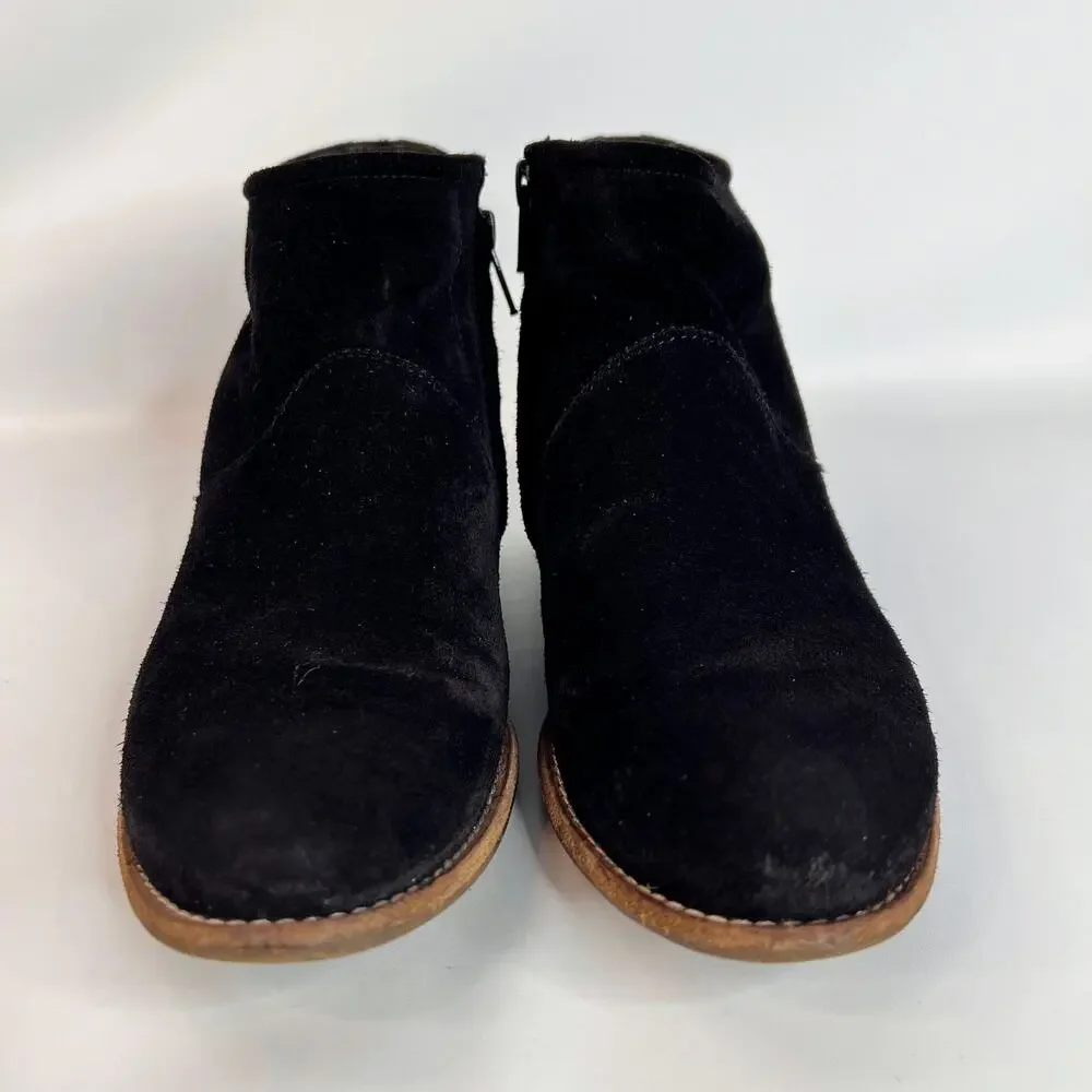 Paul Green Logan Bootie US 5.5 UK 3 Black Suede Leather Ankle Boot Zip Back